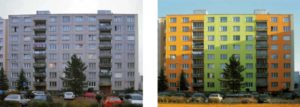 Změna vzhledu panelového domu ( Plzeňský kraj okres Plzeň-sever)